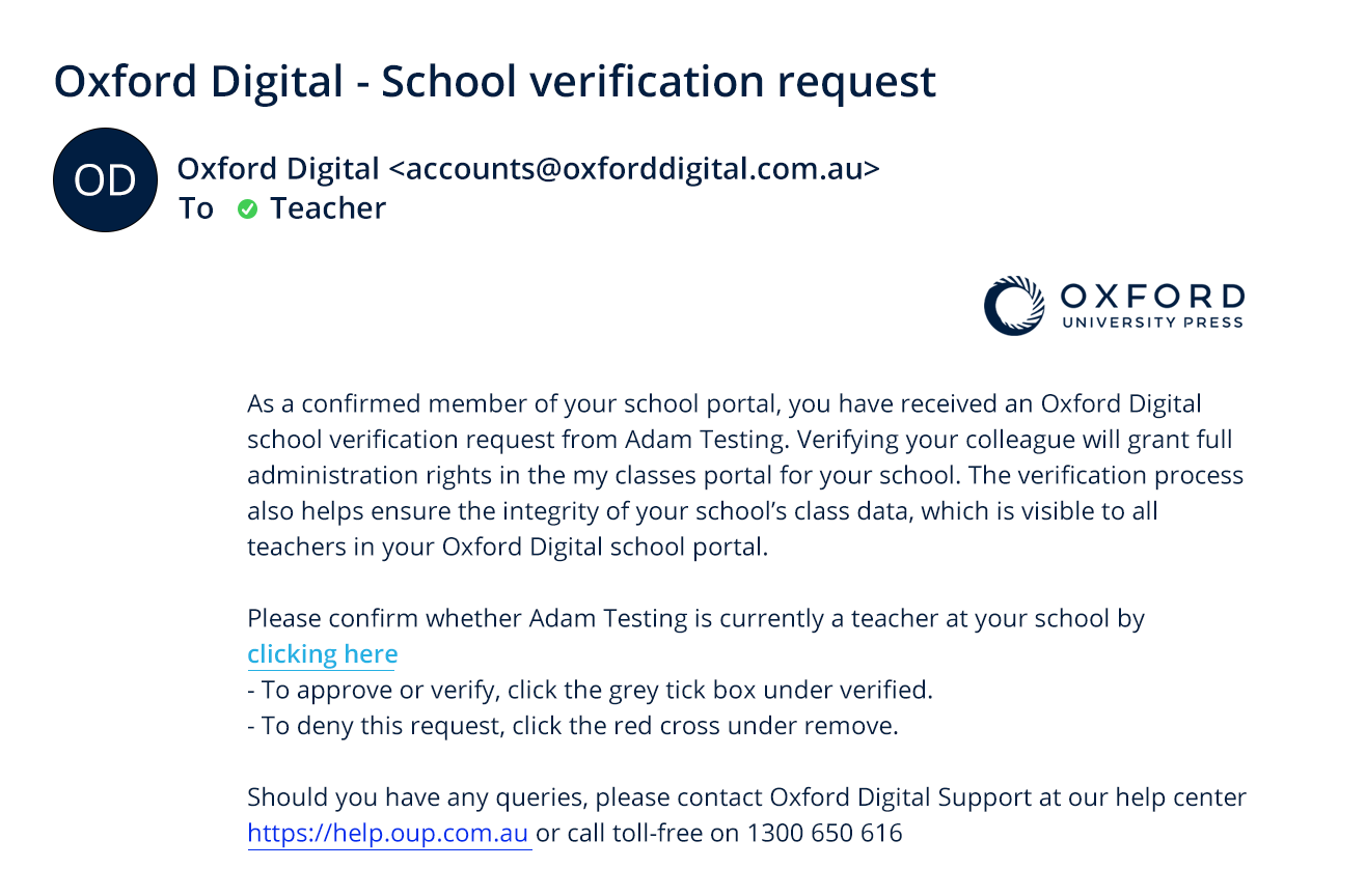 How to validate a new teacher account – Oxford University Press